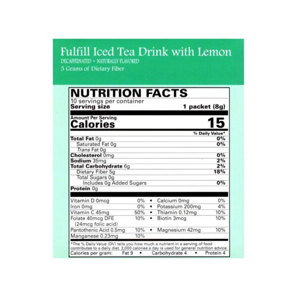 Mezcla de bebida Fulfill baja en calorías y sin grasa