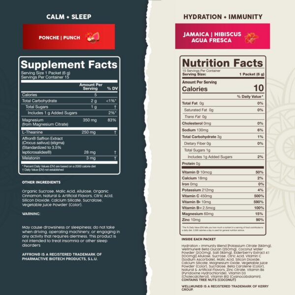 Mezcla para bebida Salud Calmante y Sueño sabor Punch 15 porciones