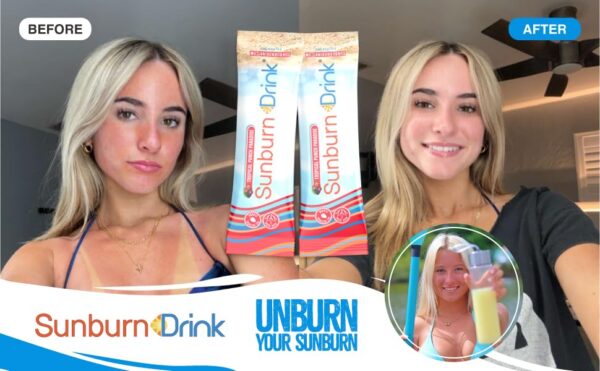 Version 1.0.0 mezcla bebida sunburn paquete con agua refrescante tropical punch