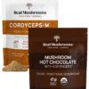 Version 1.0.0 Mezcla de chocolate caliente con hongos Real Mushrooms y polvo de cordyceps