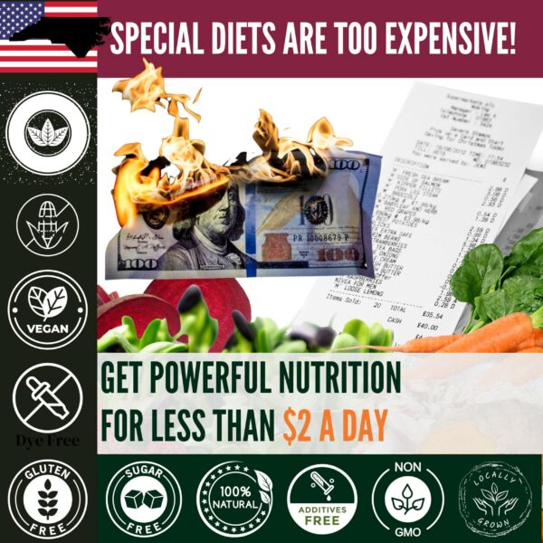 Detalle de su contenido y etiqueta de InviNutri polvo superalimento