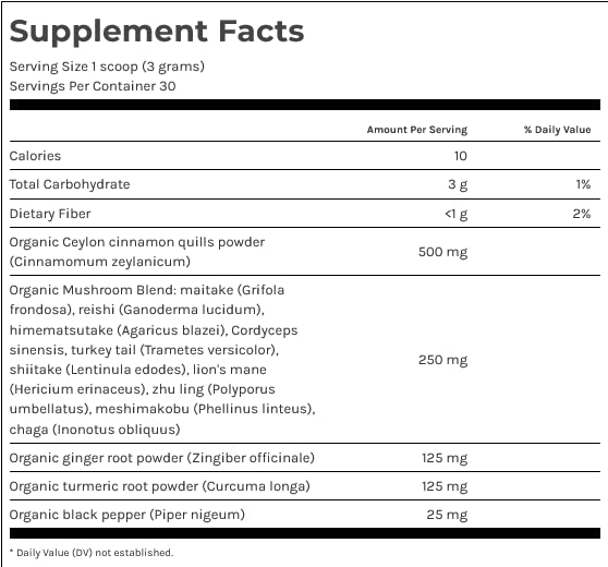 Mezcla de hongos y especias chai para bebida saludable
