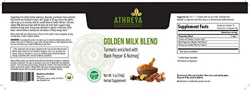 Mezcla de leche dorada en polvo Athreya con cúrcuma