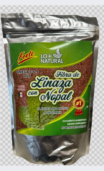 Mezcla de linaza y nopal polvo en suplemento de 8 oz