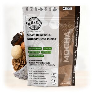Mezcla mocha superfood OldSoul con 7 hongos beneficiosos
