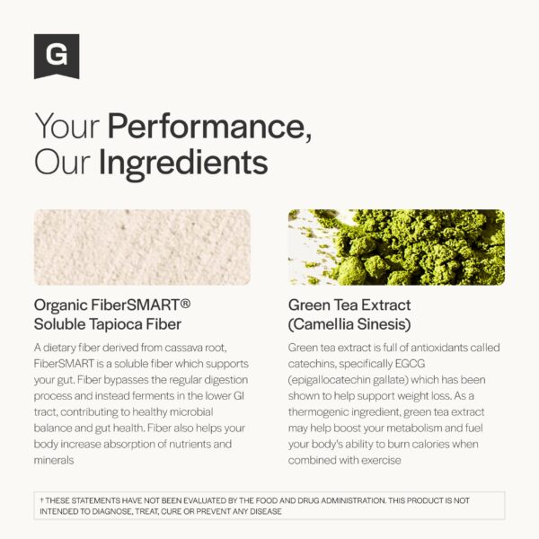 Mezcla en polvo antioxidante con té verde y fibra de yuca