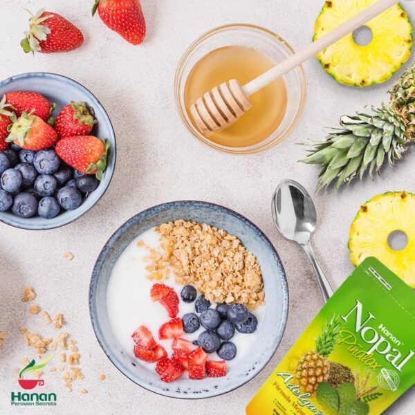 Producto mezcla fibra nopal piña natural para digestión