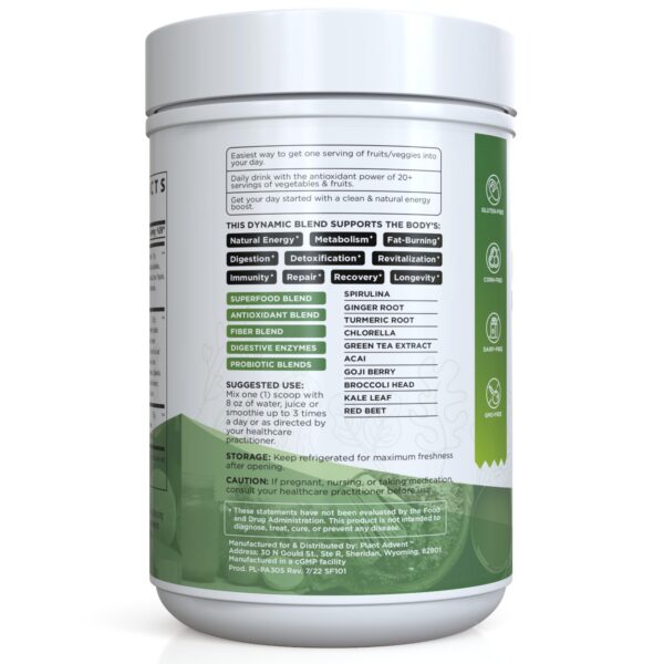 Mezcla polvo supergreens y superfrutas Plant Advent