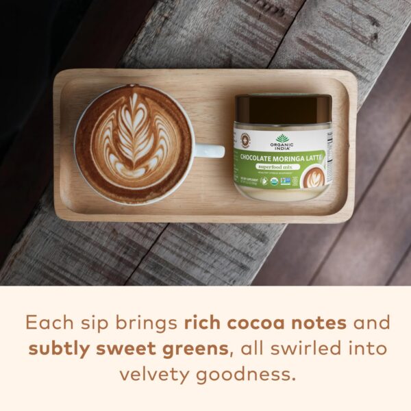 Mezcla de polvo para latte chocolate moringa lista para mezclar