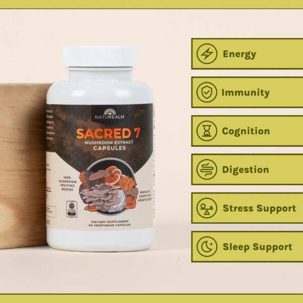 Version 1.0.0 Mezcla premium de hongos orgánicos Naturealm Sacred 7