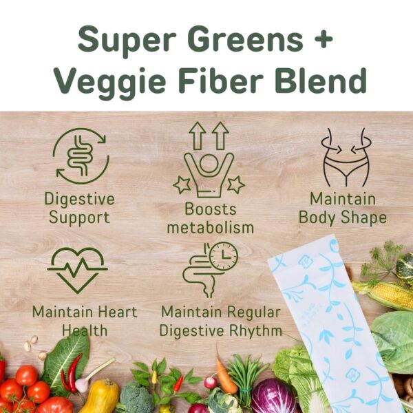 Mezcla de super greens y probióticos en sobres