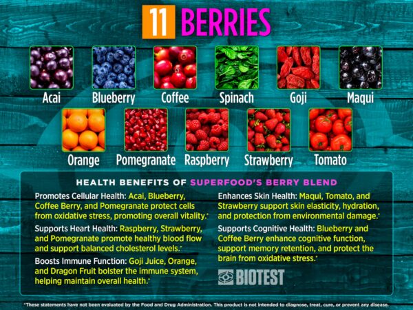 Mezcla de superalimentos en polvo para nutrición completa