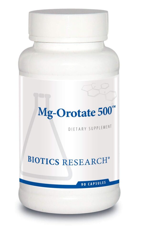 Botella de Mg Orotate 500 magnesio orotato Biotics Research