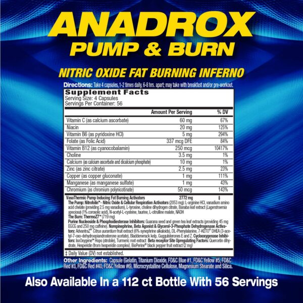 Cápsulas MHP Anadrox Pump & Burn