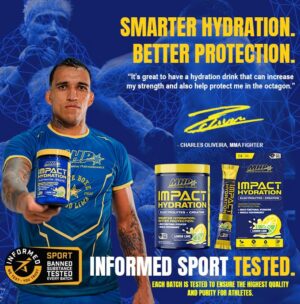 Version 1.0.0 MHP Impact Hydration etiqueta frontal