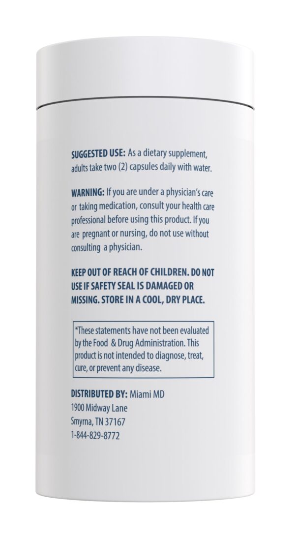 Frasco de 60 cápsulas sobre mesa