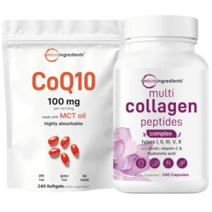 Frascos de Micro Ingredients 8-in-1 Colágeno CoQ10