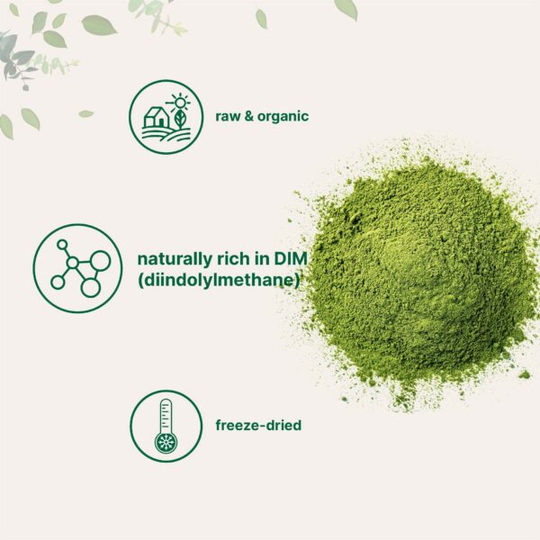 Frasco de polvo de brócoli