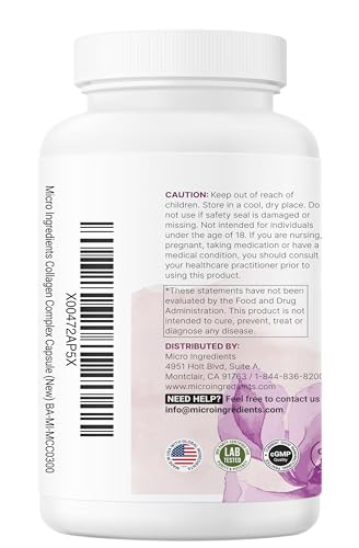 Etiqueta de ingredientes del colágeno Micro Ingredients