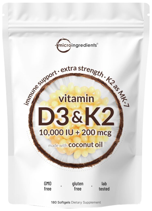 Frasco de Micro Ingredients con D3 y K2