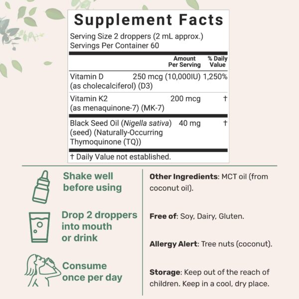 Version 1.0.0 Etiqueta de ingredientes de D3 y K2 MK-7