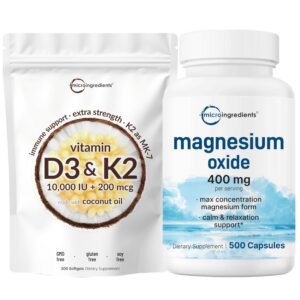 Version 1.0.0 Frente de la botella Micro Ingredients D3 K2 MgO Softgels