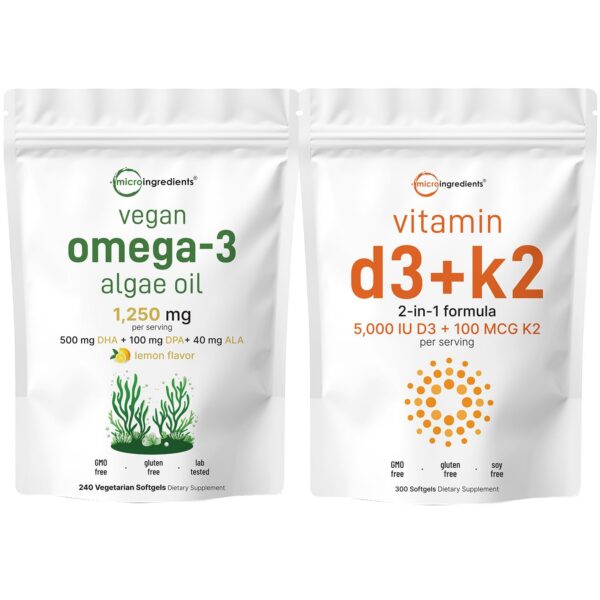 Version 1.0.0 Frente del envase Micro Ingredients D3 y K2 Omega-3 vegano