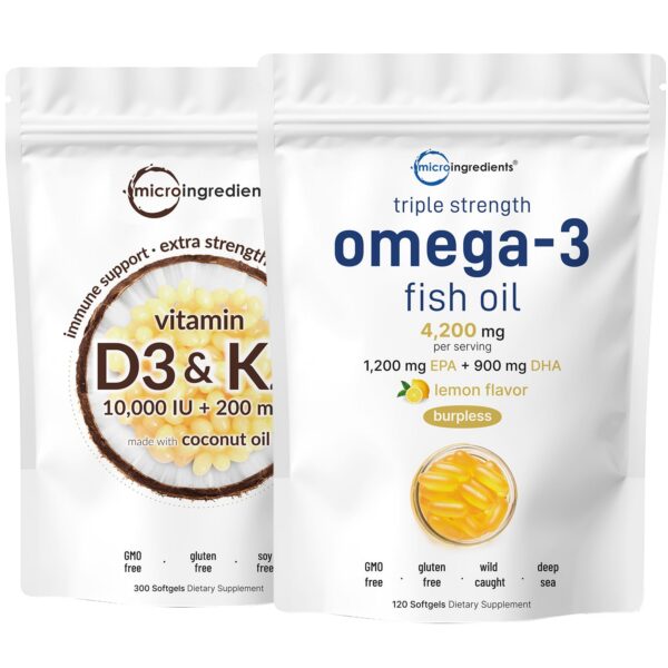 Version 1.0.0 Frente del paquete Micro Ingredients D3 K2 Omega-3