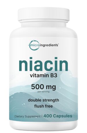 Version 1.0.0 Micro Ingredients niacina vitaminas b3 cápsulas paquete