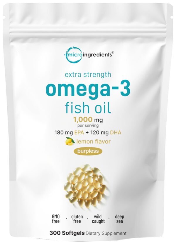 Micro Ingredients Omega-3 1000 mg cápsulas limón