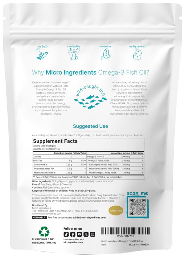 Etiqueta del envase Omega-3 limón