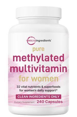 Botella de Micro Ingredients Pure Methylated Multivitamin para Mujeres