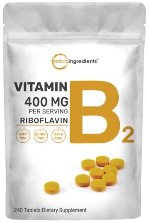 Frasco de Riboflavina B2 400 mg Micro Ingredients
