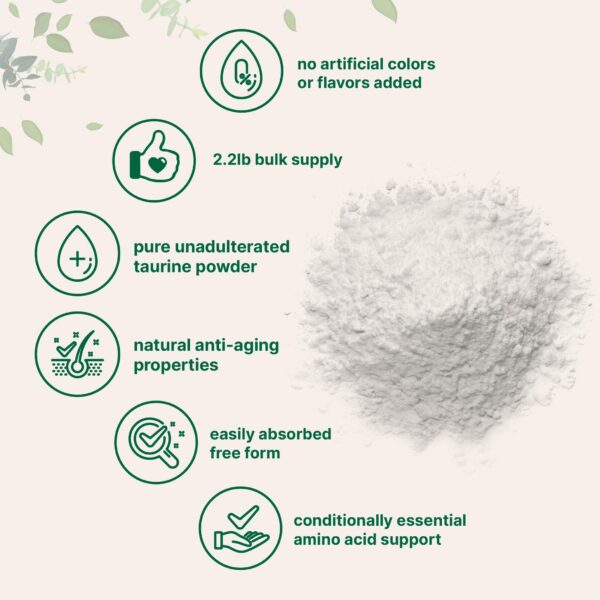 Etiqueta de producto taurina en polvo