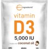 Micro Ingredients Vitamina D3 5000 IU cápsulas con aceite de coco