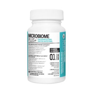 Microbiome Plus probióticos gastrointestinales caja frontal