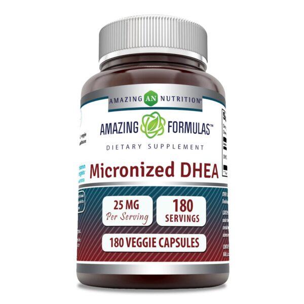 Micronized DHEA cápsula vegetal frasco frontal