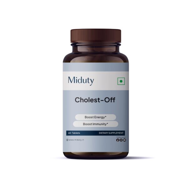 Frasco de Miduty Palak Notes Cholest-Off 60 Tabletas