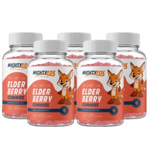 Mighty Fox gomitas veganas de saúco sabor frambuesa para niños