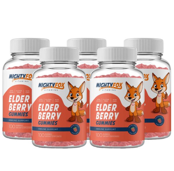 Mighty Fox gomitas veganas de saúco sabor frambuesa para niños