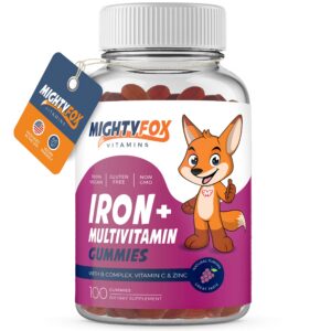 Version 1.0.0 Frasco gomitas de hierro MIGHTY FOX VITAMINS vista frontal