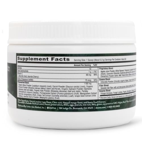 Etiqueta del producto Mighty Maca Mango