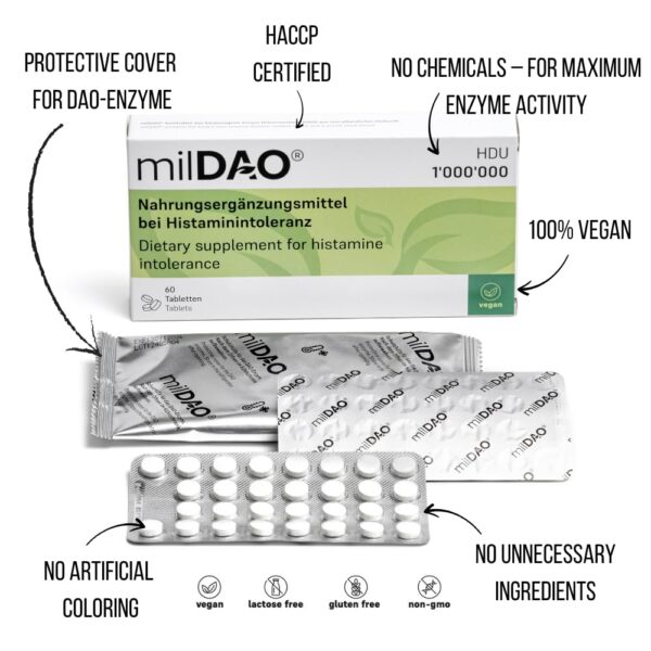 Tabletas dentro del envase de milDAO