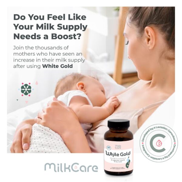 Frasco de Milkcare White Gold cápsulas