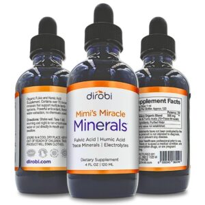 Frente de Mimi's Miracle Minerals con líquido fúlvico-húmico