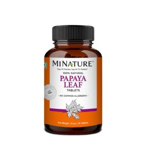 Tabletas de hoja de papaya minature con etiqueta