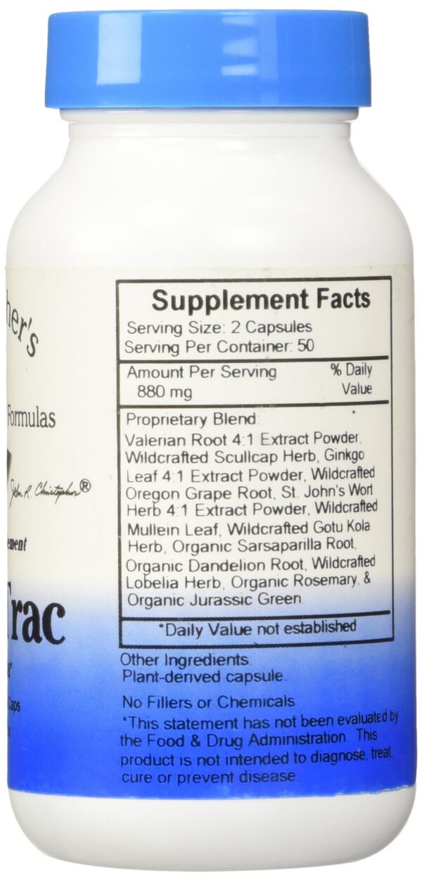 Version 1.0.0 Christopher's MindTrac etiqueta lateral frasco