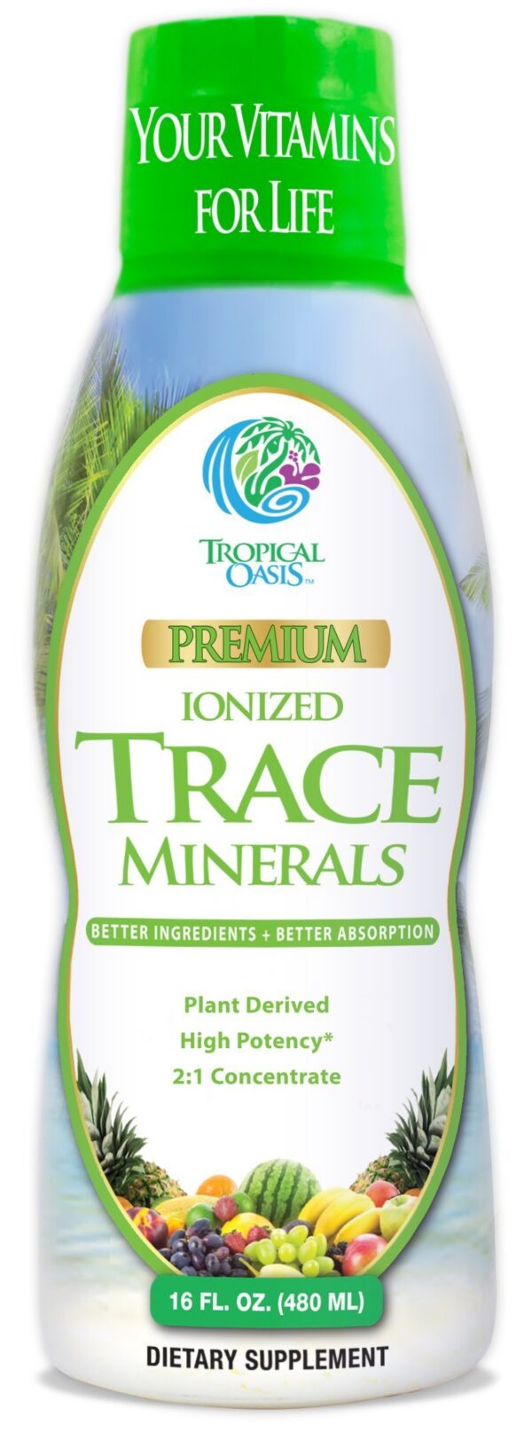 Minerales traza orgánicos líquidos Tropical Oasis 16 oz botella