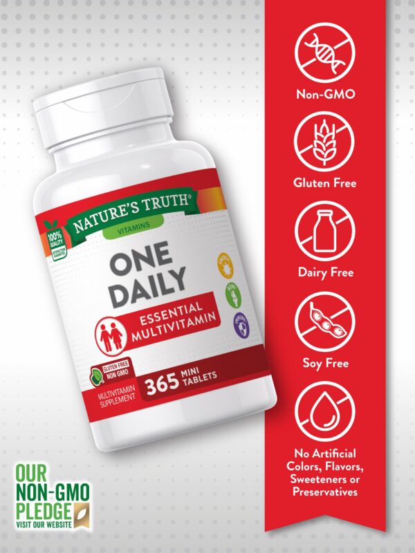 Mini tabletas multivitaminico diario naturaleza verdad empaquetado