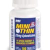 Botella de Mini Thin pastillas de cafeína acción doble 100 unidades